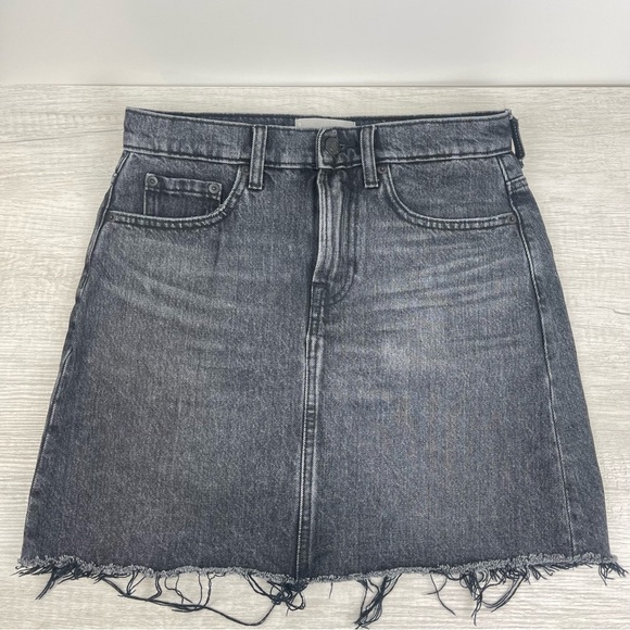 Everlane Washed Black Denim Skirt with Distressed Hem, 27 - Picture 1 of 11